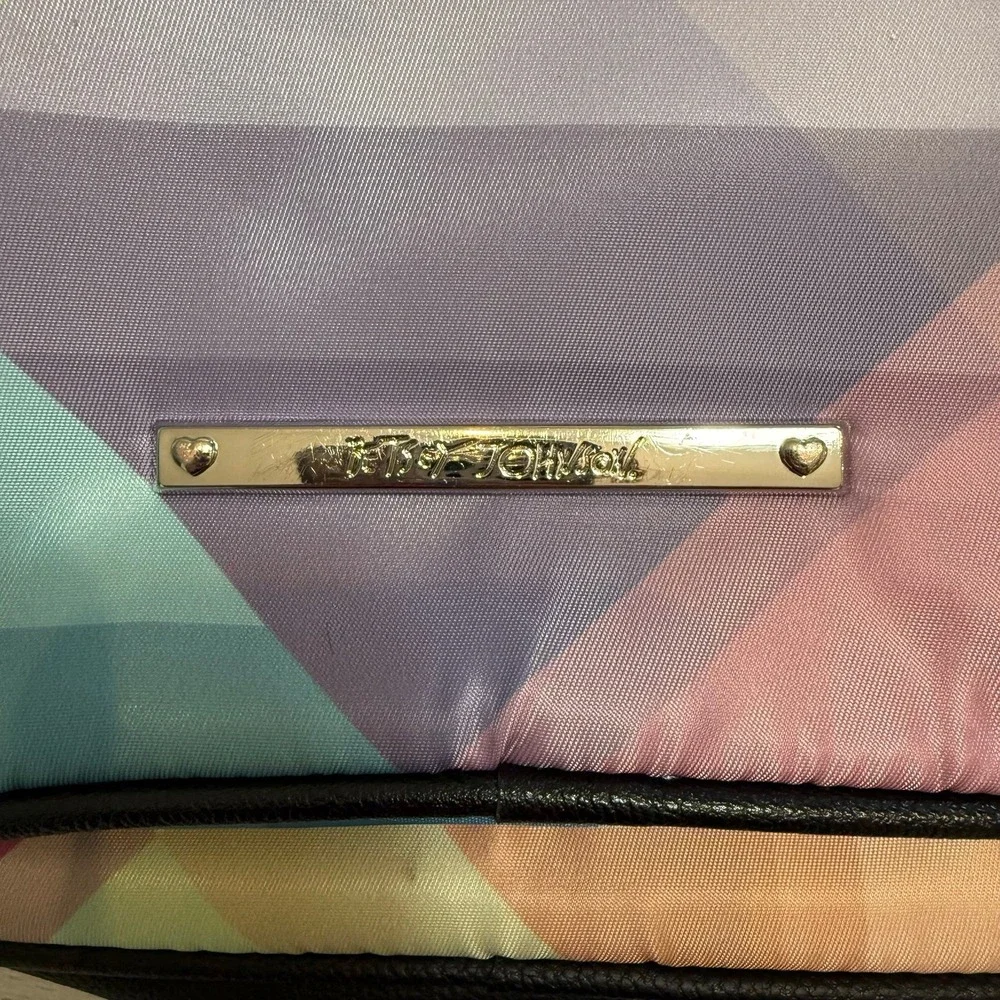 Betsey Johnson‎ multicolor printed nylon backpack rainbow
